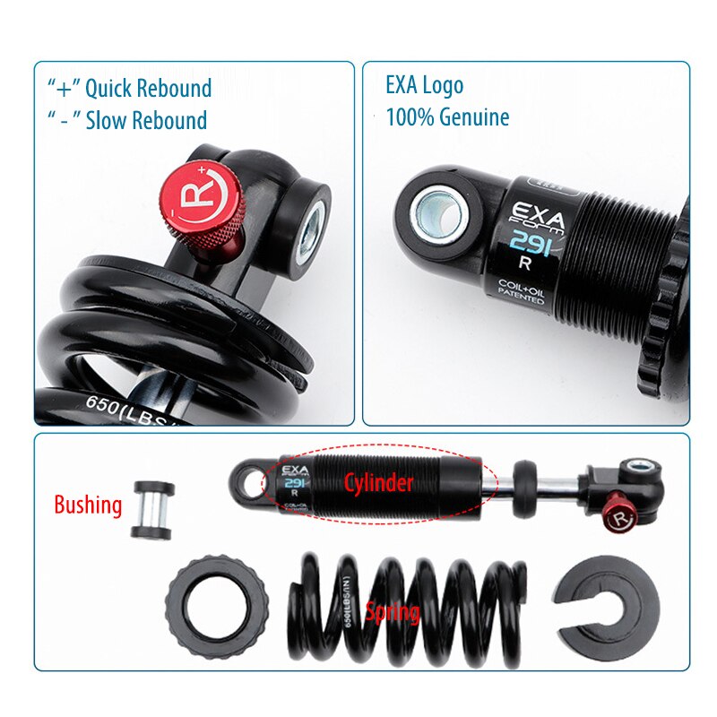 EXA Form Kindshock KS 291R – ressort de bobine hydraulique pour vélo de montagne, amortisseur arrière, précharge, réglable