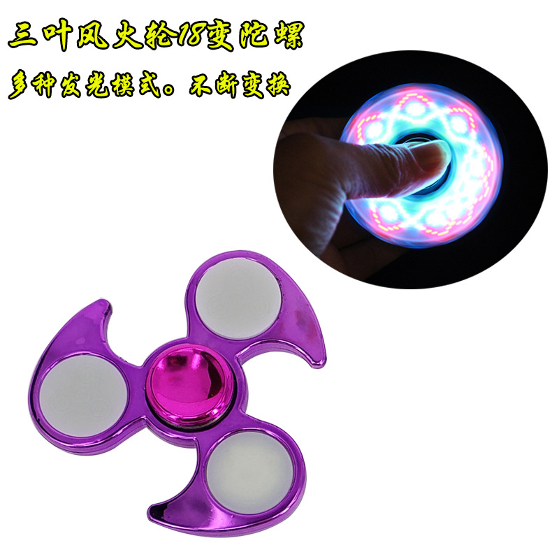 18 Multi-Styling Lichtgevende Fidget Spinner Led Flash Light Transparant Plating Hand Spinners Glow In Donker Licht Stress Relief speelgoed