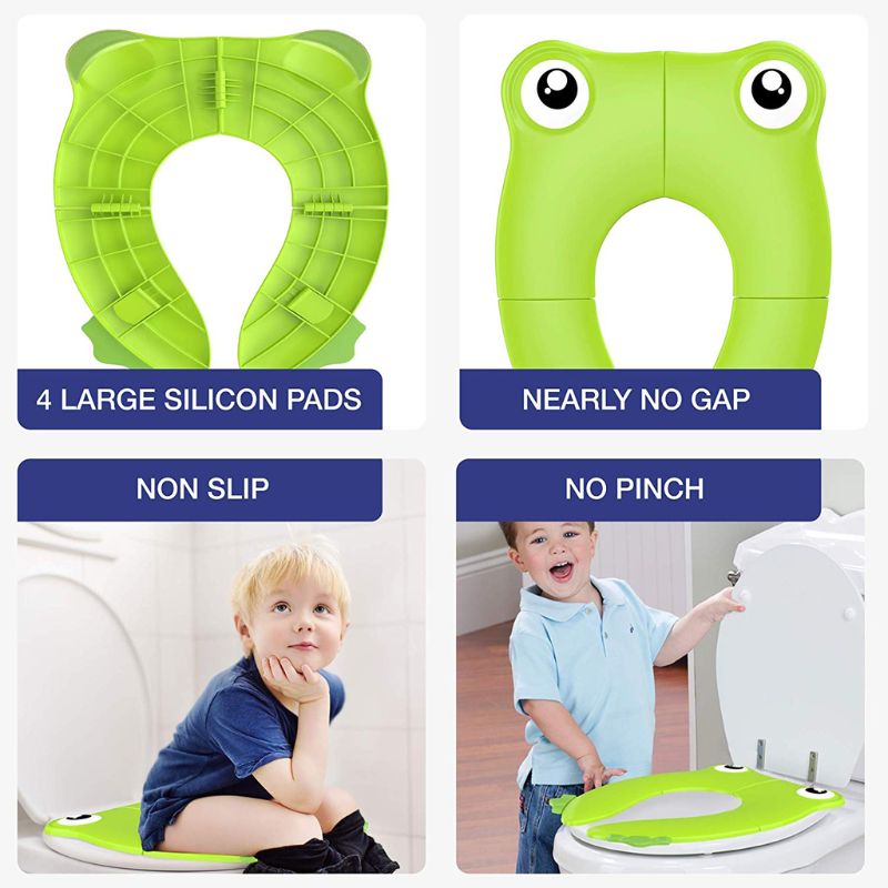 Sammenklappeligt potte toilet træningssæde bærbart rejse lille barn toiletsæde med bærepose forhindre bakterier spredt 19qf