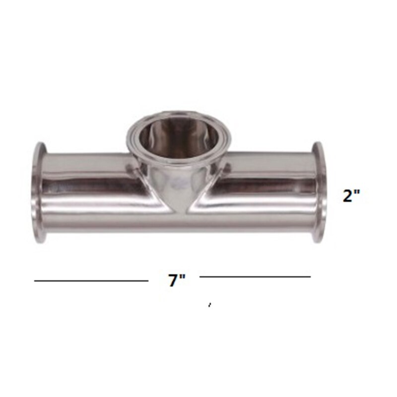 2 inch Tri Clamp Instrument Tee Sanitary 304 Stainless Steel Homebrew Beer Craft Parts