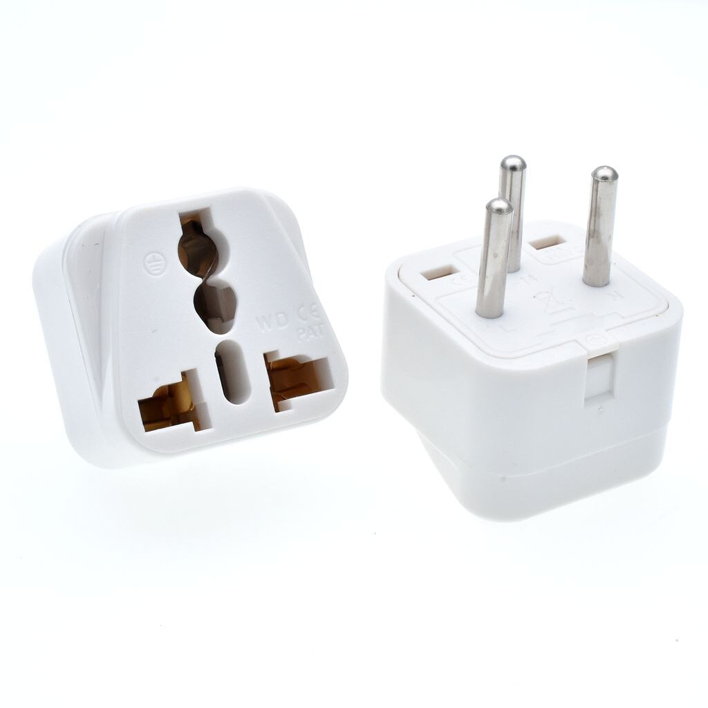ISRAEL Palestine Travel Plug Adapter Universal Outlet Israeli 3 Pin Grounded Plug Adaptor 10A 250V: White plug