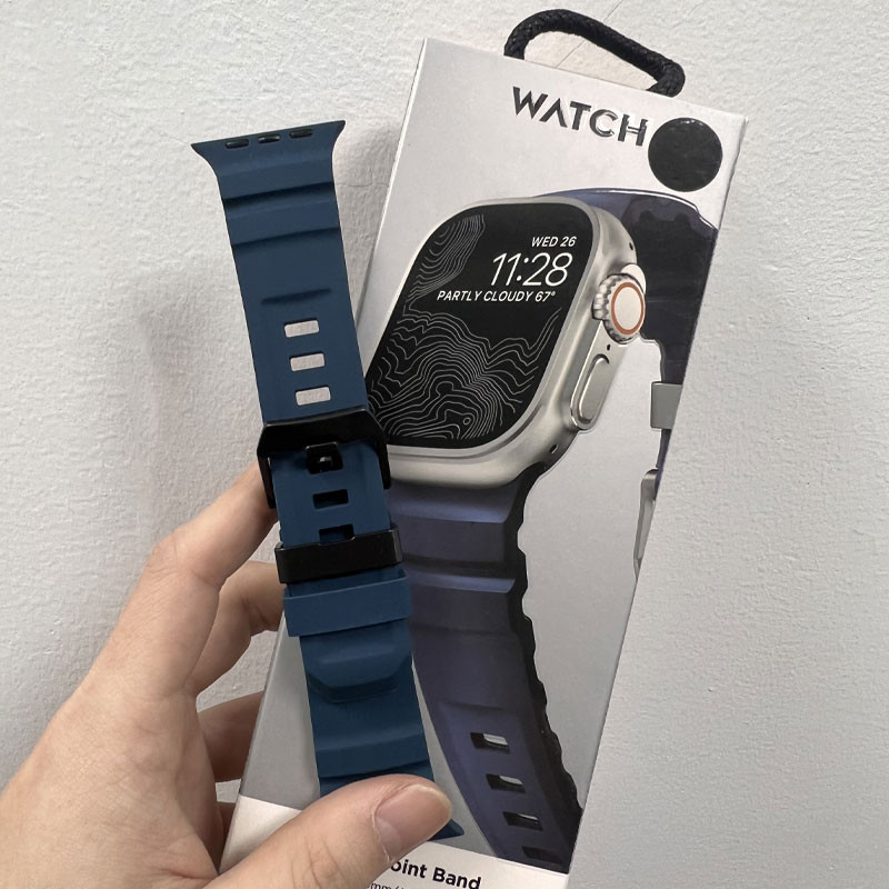Silikonrem sportsarmbånd til iwatch ultra 2 apple watch 10/9/8/1/2/3/4/5/6/7 46mm 49mm 45mm til watch 41 44 40 38 42mm