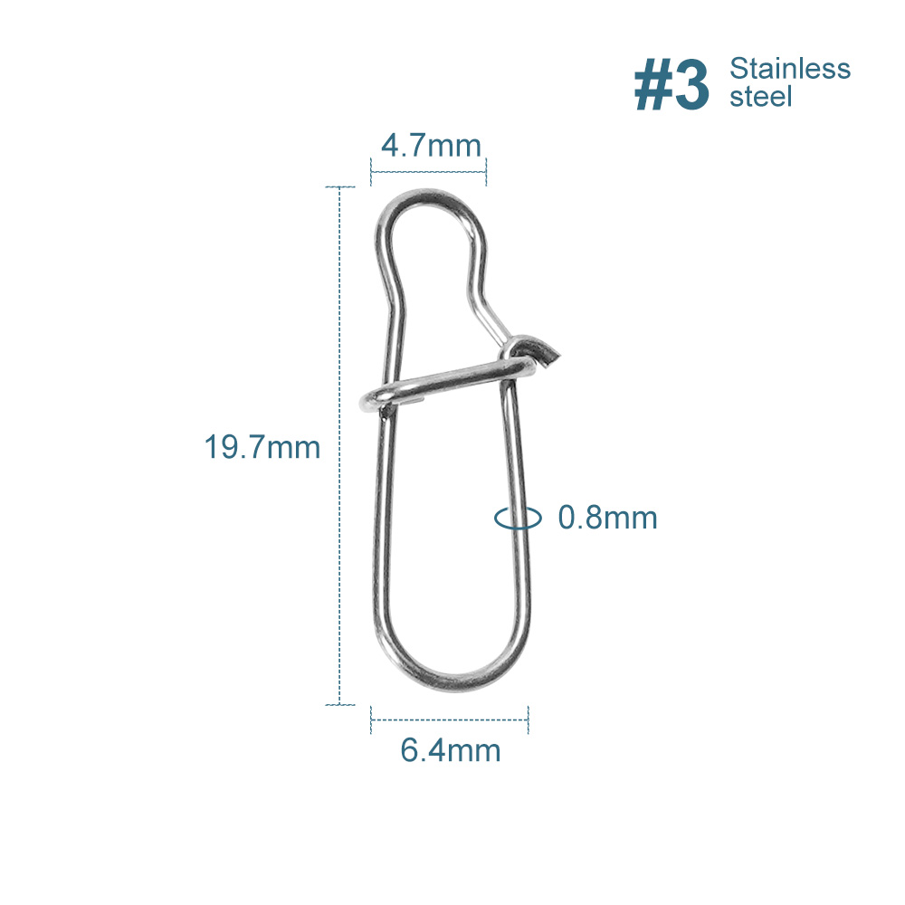Noeby Stainless Steel Lock Snap Fishing Connector Fast Clip Swivel Solid Rings Safety Snaps Fishing Hook Tackle Snap: Blue