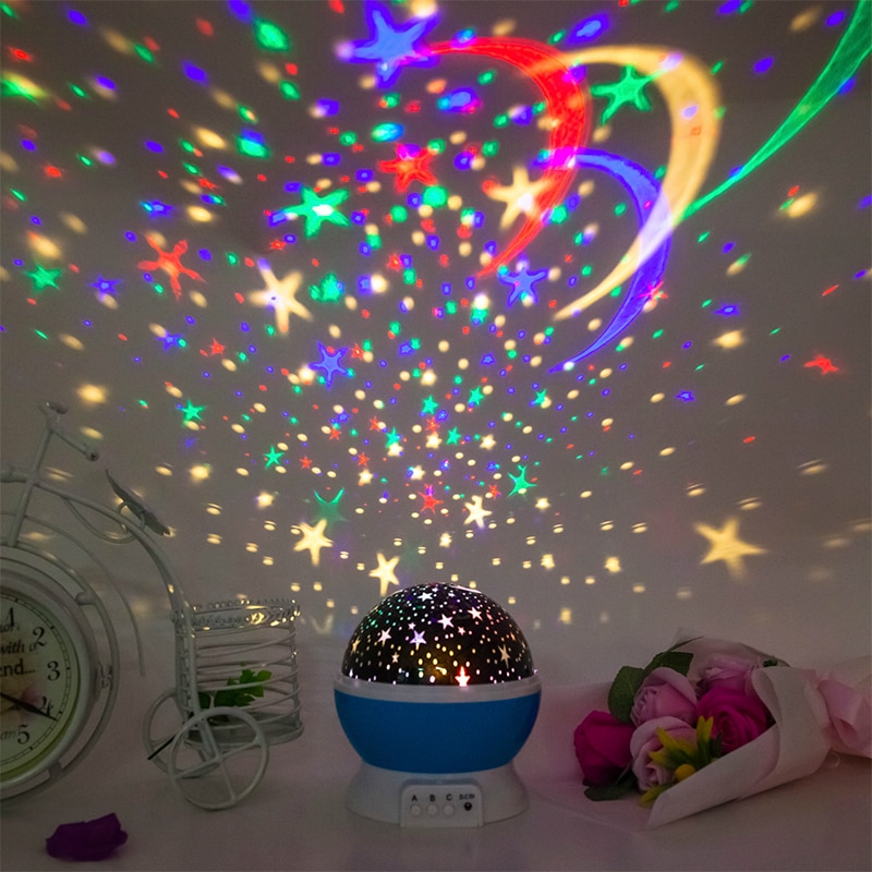 Novelty LED rotating star projector lighting moon sky baby night sleep light music rotating projection lamp luminous toy