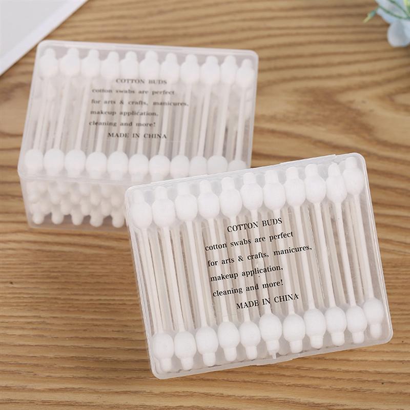 110pcs Disposable Swab Double-Headed Cotton Bud Portable Q-Tips Cleaning Sticks Multi-Use Cotton Swab For Home Baby Travel