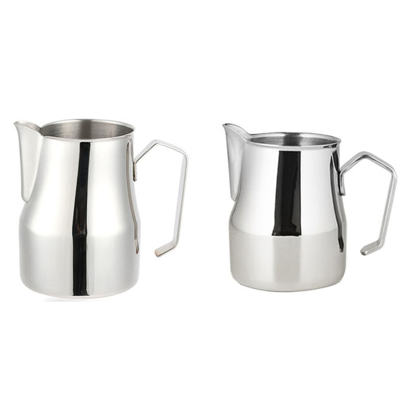 Rostfritt stål mjölkkanna espressokoppar kaffe skumglas muggar italiensk latte art latte mjölkskummande kanna kanna kopp 350/500/750 ml