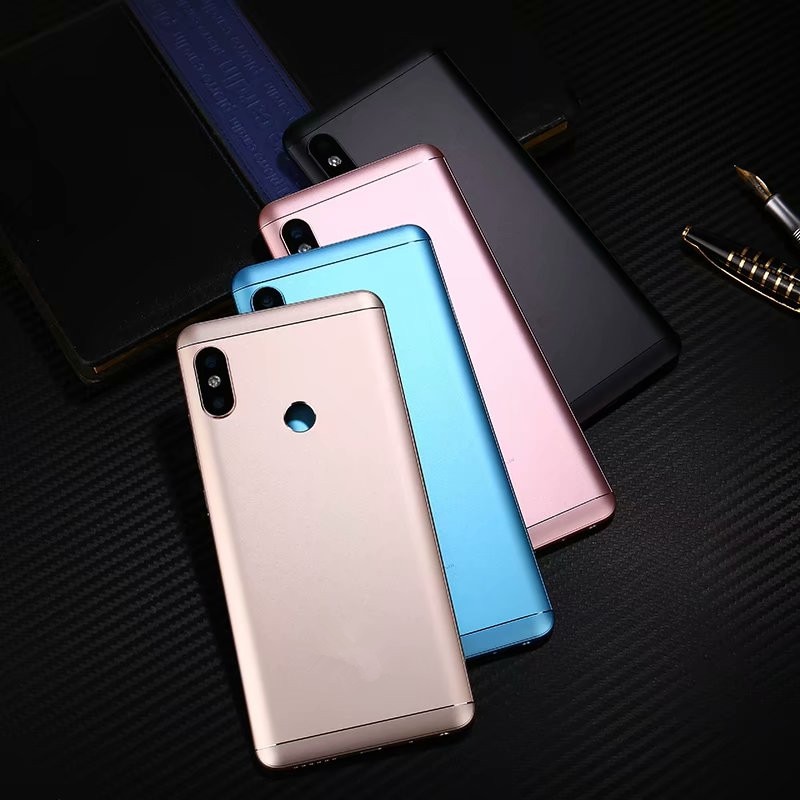 Carcasa Original para Xiaomi Redmi Note 5 / Note5 Pro, cubierta de batería de Metal para reparación, reemplazo de la carcasa trasera de la puerta trasera + logotipo de la Cámara de botón