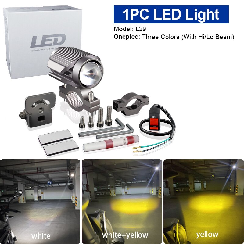 Motorrad Scheinwerfer LED Scheinwerfer Scheinwerfer Nebel Kopf Licht Für BMW R1100RT R1100RT R 1100 RT K1600GT GTL R1200RT K1300R K1300: 1Stck L29 Tri-Farbe