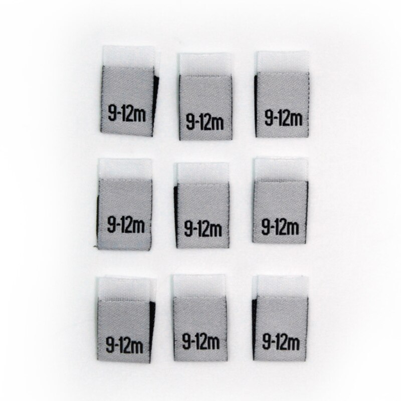100Pcs Baby Kleding Maat Label Zwart Wit Tags Chirldren Kleding Tag T-shirt Jurk Diy Naaien Materiaal
