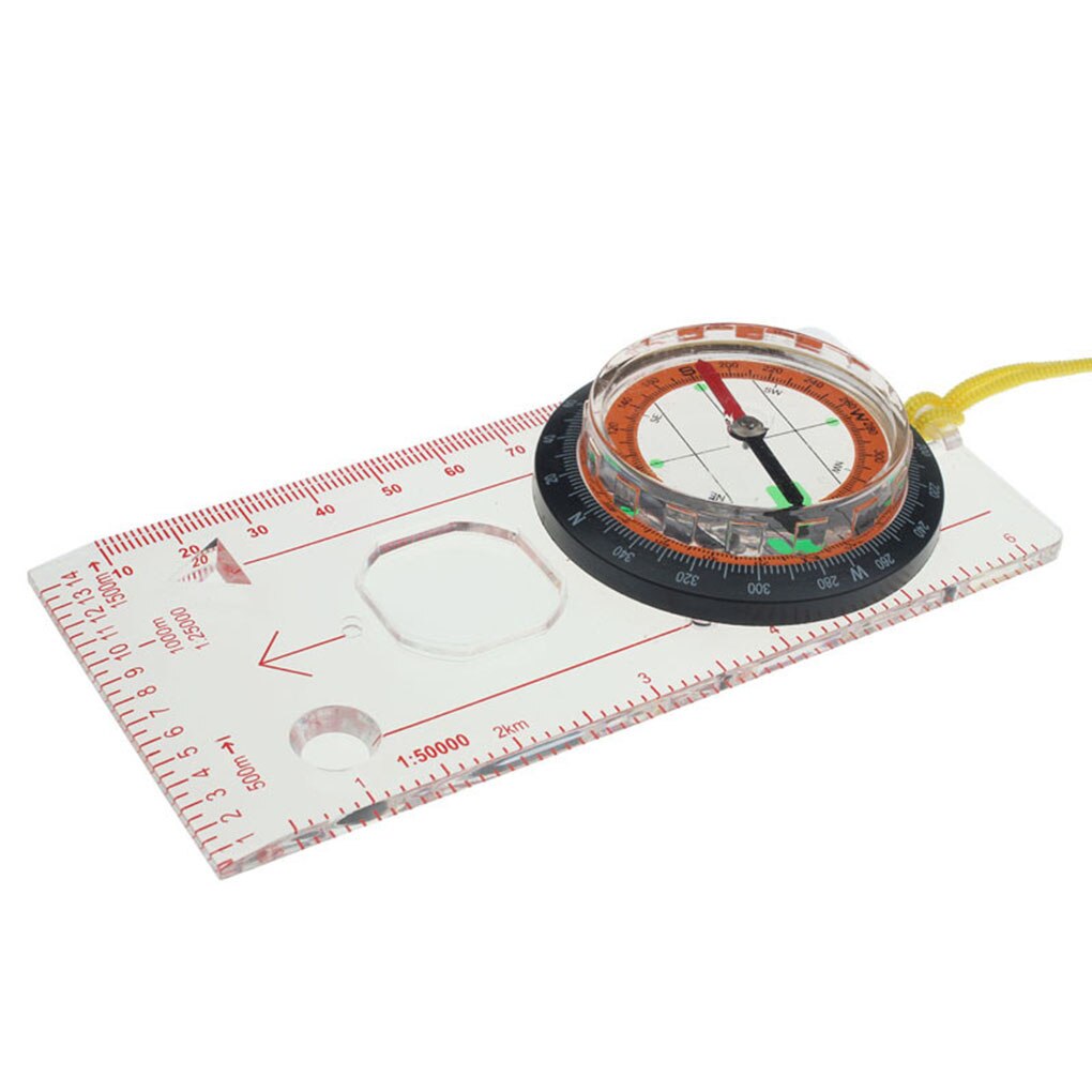 Portable Outdoor Map Reading Ruler Scouting Camping Hiking Compass Scale Ruler Outdoor Orienteering Tools