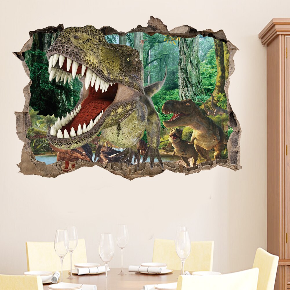3D Eenhoorn Paard Muursticker Animal Tiger Dinosaur Home Decor Art Mural Meubels Panel Window Sticker Kinderkamer Muur Sticker: Roze