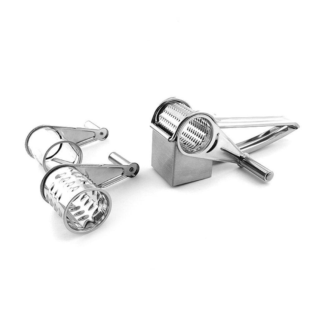 Stainless Steel Cheese Cutter Rotary Cheese Grater Vegetable Cutter Slicer Shredder 3 Interchanging Rotary Cylinders Drums: Default Title