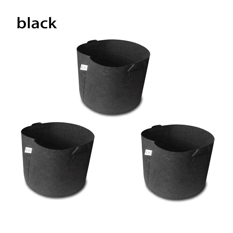 1/3Pcs 3 Gallon Plant Groeien Zakken Tuingereedschap Stof Pot Jardim Home Tuinieren Bloemen Plantaardige Groeien zwart Of Groen: 5pcs-black