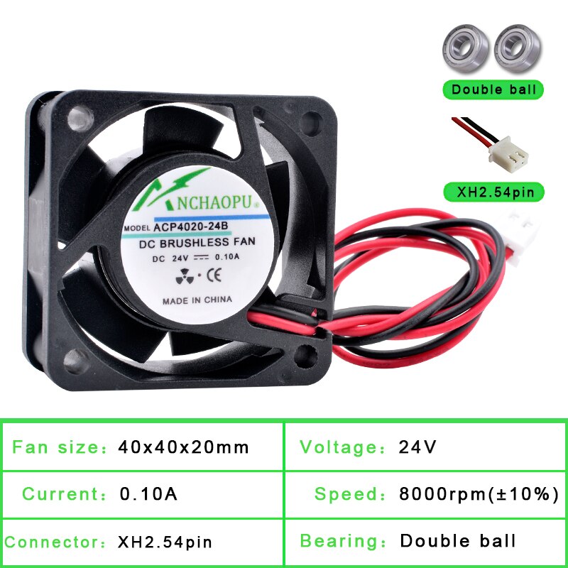 ACP4020 4cm 40mm ventilateur 40x40x20mm DC5V 12V 24V ventilateur de refroidissement pour onduleur routeur onduleur alimentation