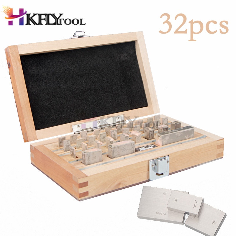 Block Gauge 32Pcs/Set 1 grade 0 grade Caliper Block gauge Inspection Block Gauge Measurement Instruments