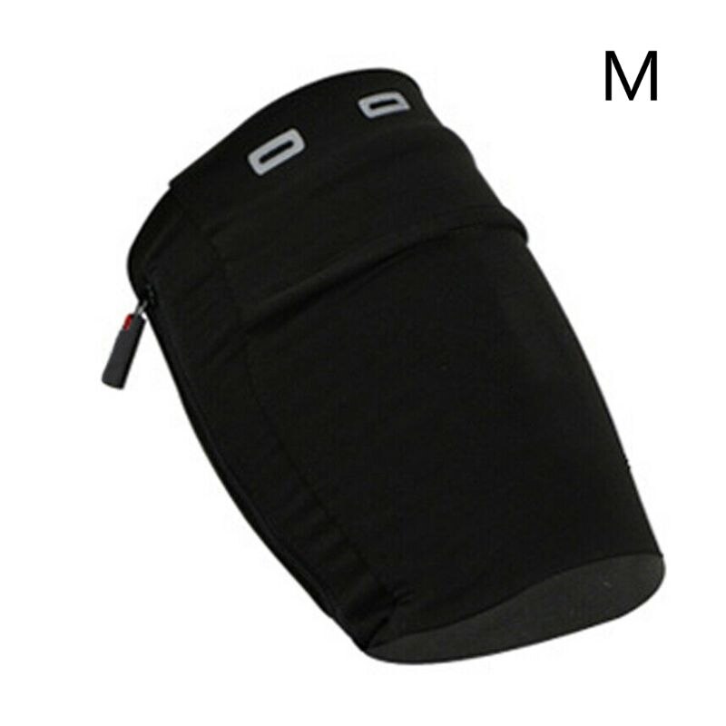 Draagbare Arm Zak Outdoor Oefening Fitness Armband Mobiele Telefoon Opslag Holder: Black M