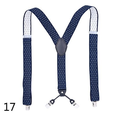 Deepeel 1pc 3.5X125cm Men Suspenders Adult 4 Clips Strap Multicolor Clip Buckles Elastic Male Jockstrap Business Accessories: 17
