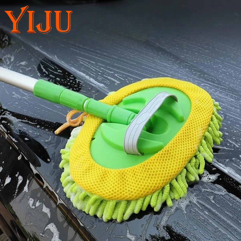 Car Washing Mop Cleaning Brush Telescopic Long Handle Cleaning Mop Chenille Broom Care Detailing Mop Brush Car Cleaning Tools