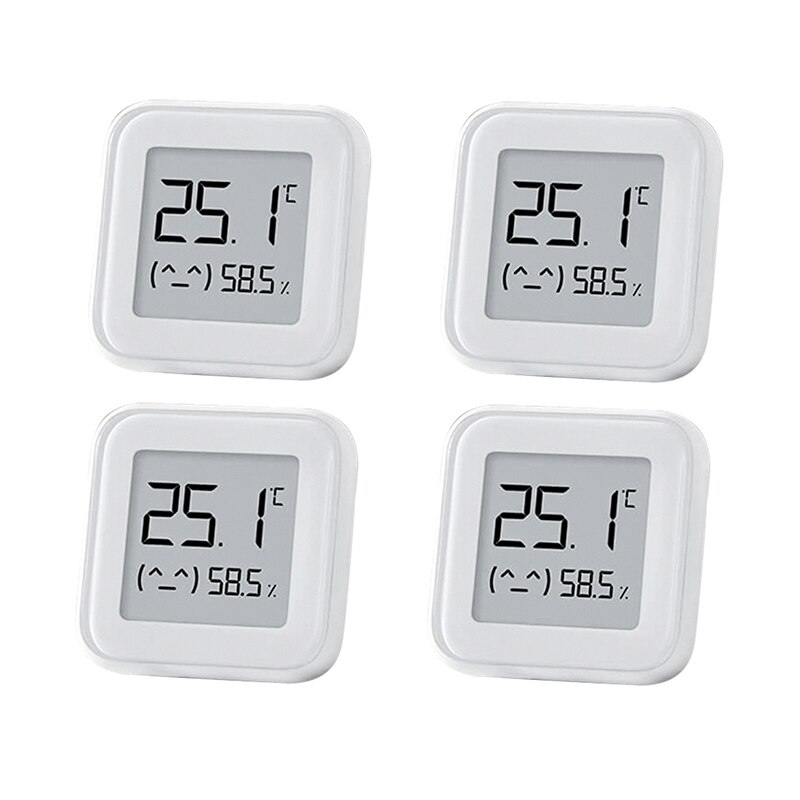 Xiaomi Mijia-termómetro electrónico con pantalla de tinta, higrómetro inteligente con Bluetooth, pantalla Digital, humedad, enlace electrónico,: 4 pcs