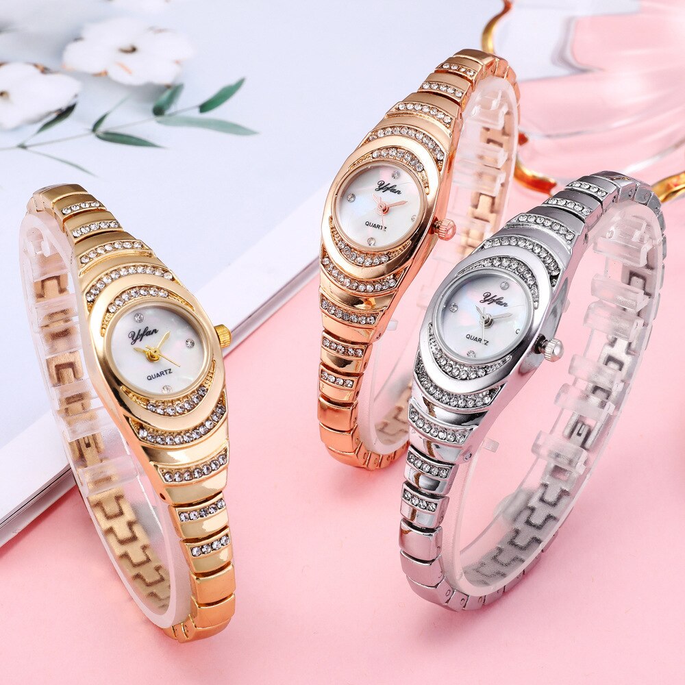 Diamant Vrouwen Luxe Horloge Strass Elegante Dames Armband Horloges Gouden Klok Horloges Relogio Feminino