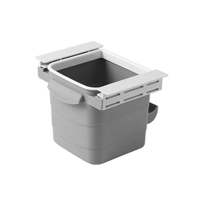 Retractable Plastic Trash Can Kitchen Hidden Waste Bin Cabinet Door Hanging Garbage Can Office Cleaning Tool Waste Sorting E5