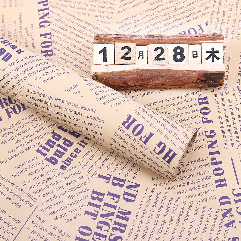 5 Teile/satz 50*70cm Vintage Kraft Verpackung Papier Bouquet Verpackung Englisch Zeitung Blume Verpackung Papier DIY Material: 10