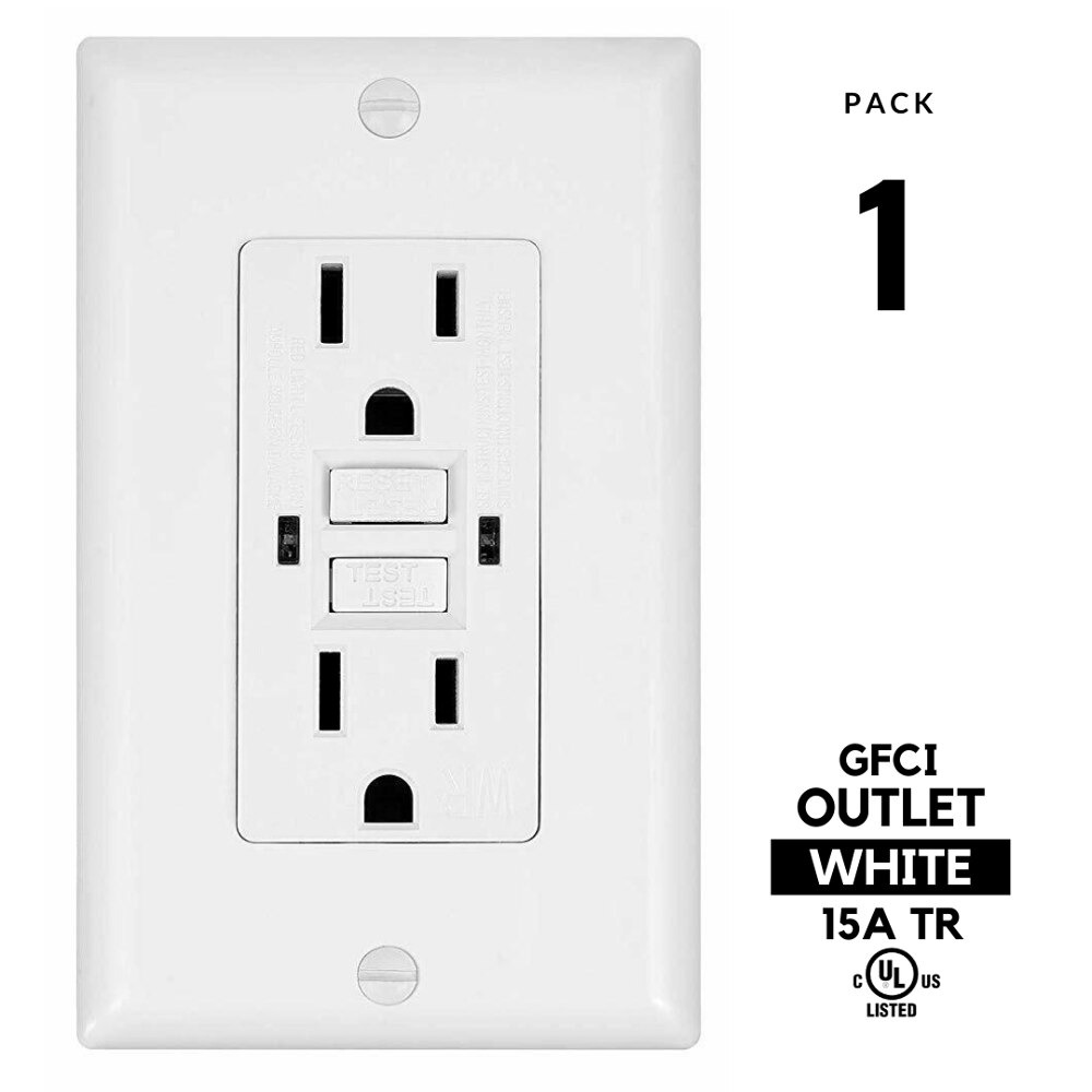 Professinal White 15A AMP GFCI GFI Receptacle Outlet TR Tamper Resistant UL Listed 110V Electrical Sockets