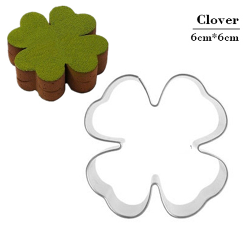 Clover Bakken Persvorm Fruit Groente Biscuit Cookie Druk Cutter Gereedschap Keuken Set Rvs Goedkope Dingen Fondant