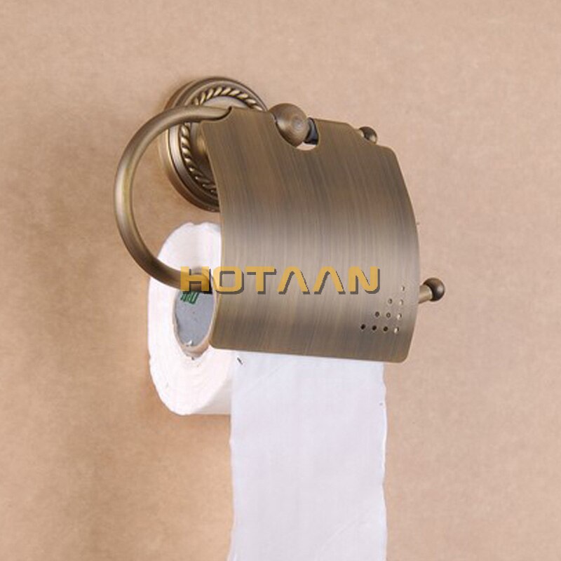 ,Antique Brass Finish Solid Brass toilet paper holder bathroom accessoreis toilet paper holder YT-12292