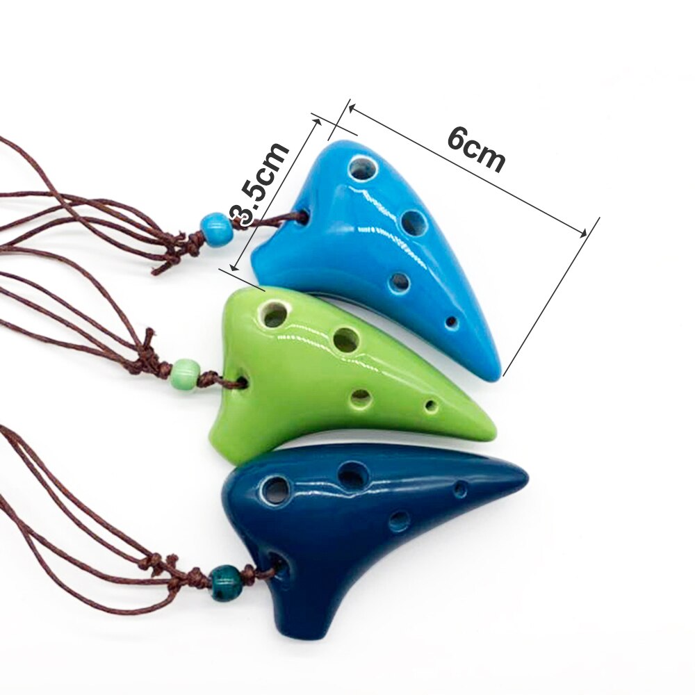 6 Holes Ceramic Ocarina Alto C Key Musical Instrument with Lanyard Music Score For Music Lover and Beginner Music