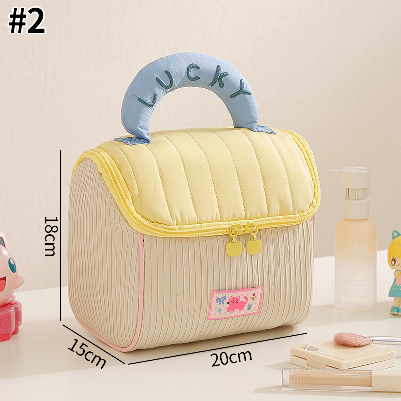 Borsa per il trucco di grande capacità Borsa da donna Elementi essenziali da viaggio Custodia per cosmetici Astucci per studenti Organizzatore di cancelleria: Colore rosa