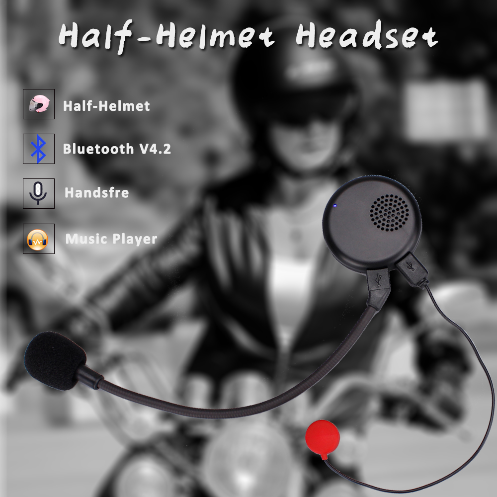 Vr robot bluetooth motorcykel halv hjelm headset moto trådløs håndfri støjreducerende hovedtelefoner til musik motorcykel rytter