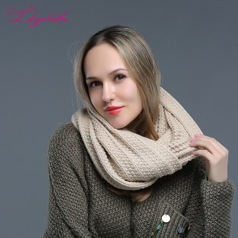 Liliyabaihe Women Winter Scarf Acrylic Knitted Solid Scarf Large and comfortable Shawl Various ways of wearing Scarves