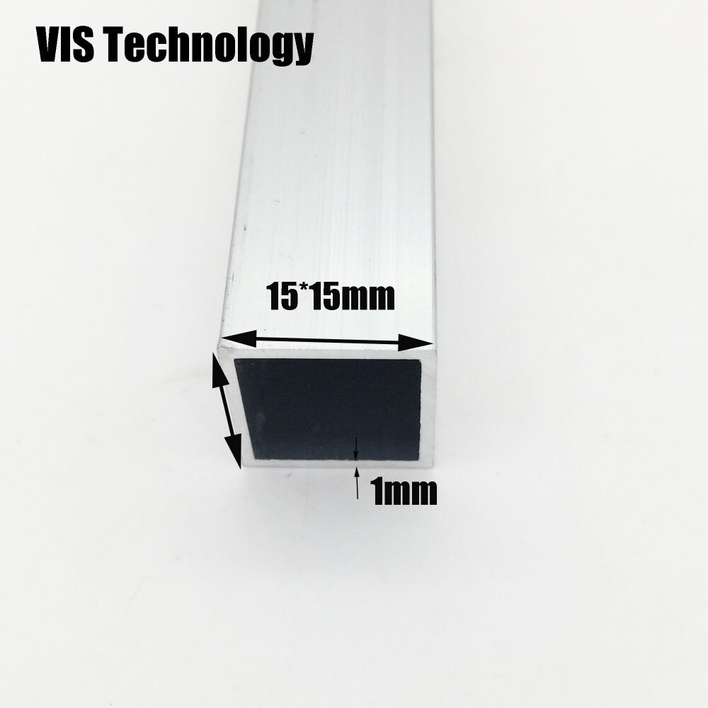 Moldura de alumínio para tubo de alumínio, 2 pçs/lote quadrado 6063 15x15*1mm comprimento 250mm para sla nano impressora dlp thingiverse tos