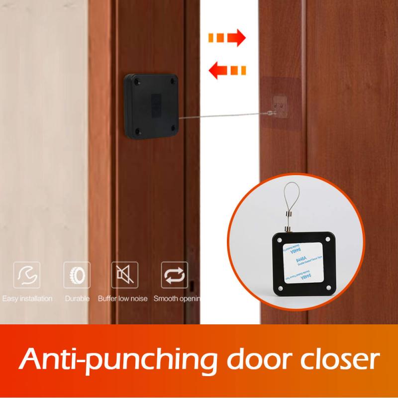Ferme-porte auto-adhésif ABS, 800g, capteur automatique sans poinçon, pour la maison et le bureau, accessoires de porte