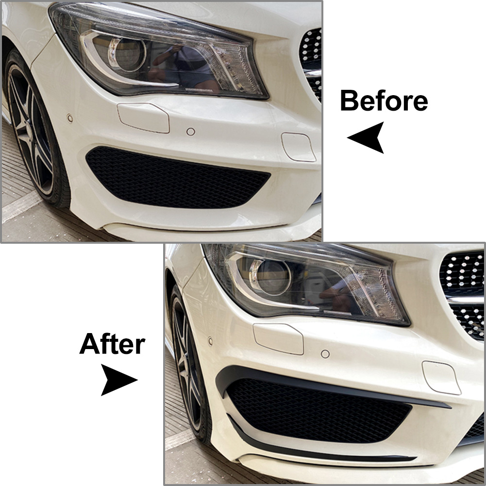 Lame de pare-choc avant de voiture, 2 pièces, noir mat, garniture de séparateur de lèvre pour Mercedes Benz C117 CLA 180 200 250 CLA45 AMG
