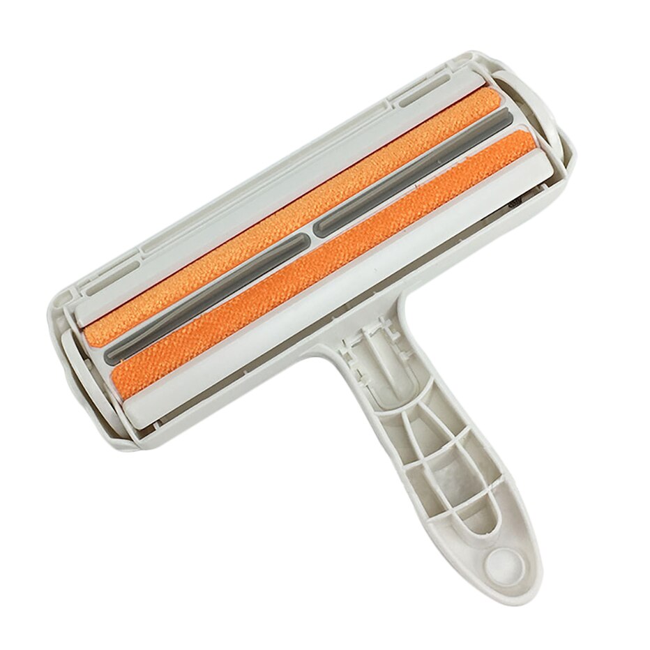 Épilateur de poils d'animaux à 2 voies, rouleau pour enlever les peluches, brosse pour chiens et chats, vêtements, tapis, brosse de nettoyage, rasoir: orange