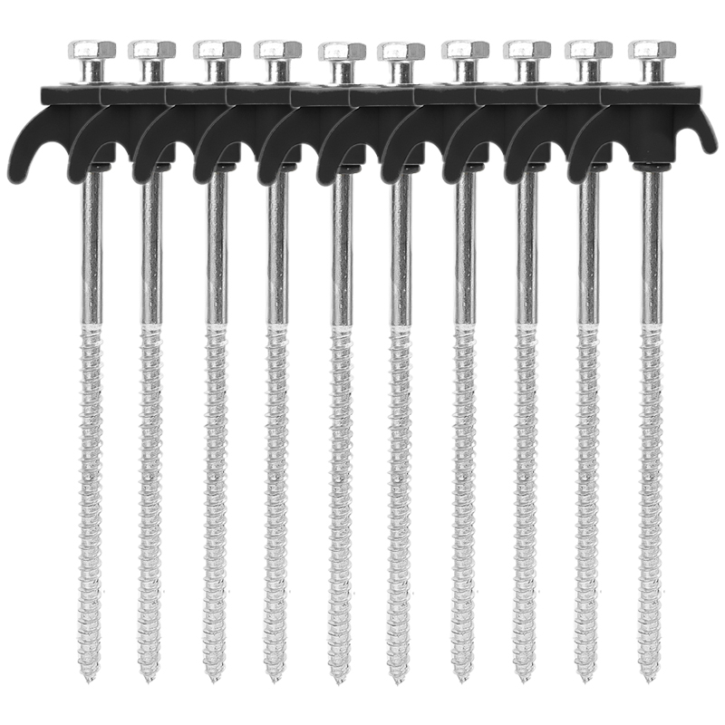 Clavijas de Metal para tienda de campaña, estacas para acampar, anclajes de tierra, tornillo en espiral resistente con estacas hexagonales, estacas para acampar, 10/2 Uds.: Azul cielo