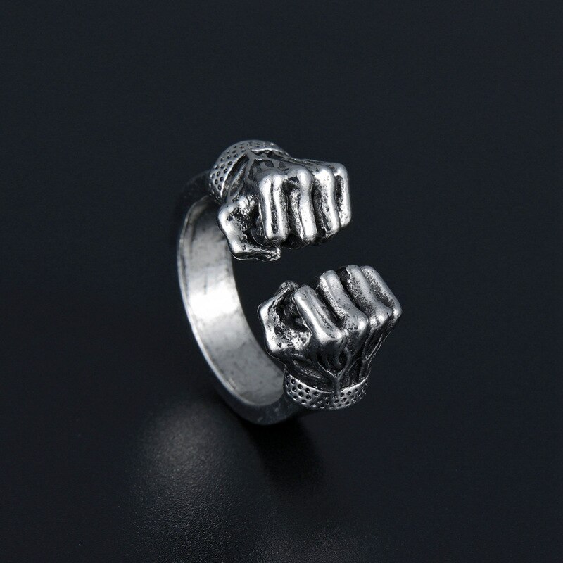 Kreative Interessant Geschmack Meine Faust Einstellbar Offenen Ring Silber Farbe Punk männer Ringe Schmuck Zubehör