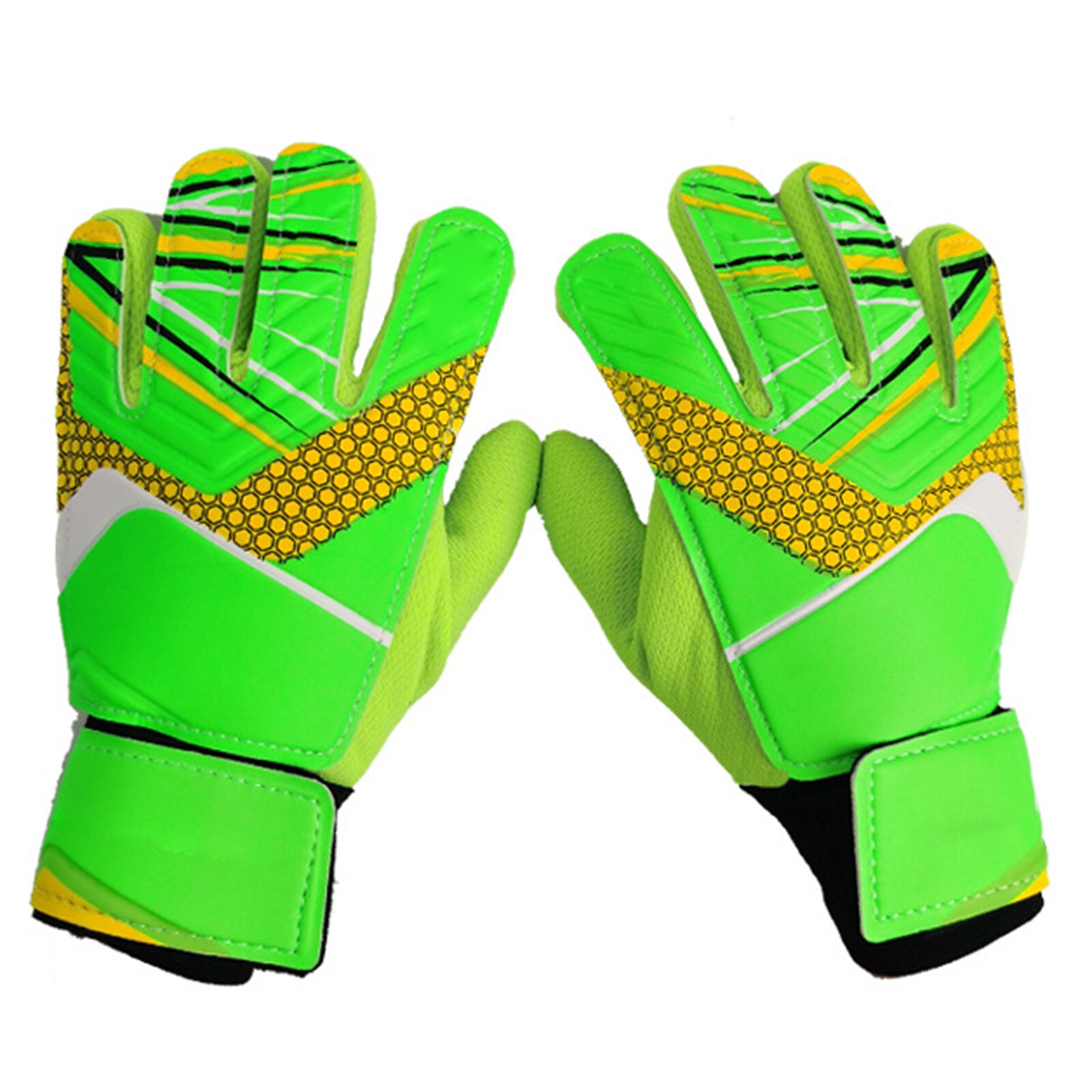 Children Goalkeeper Gloves Kids Goalie Soccer Gloves 5 Fingers Protection Non-slip Boys Soccer Latex Gloves: Army Green