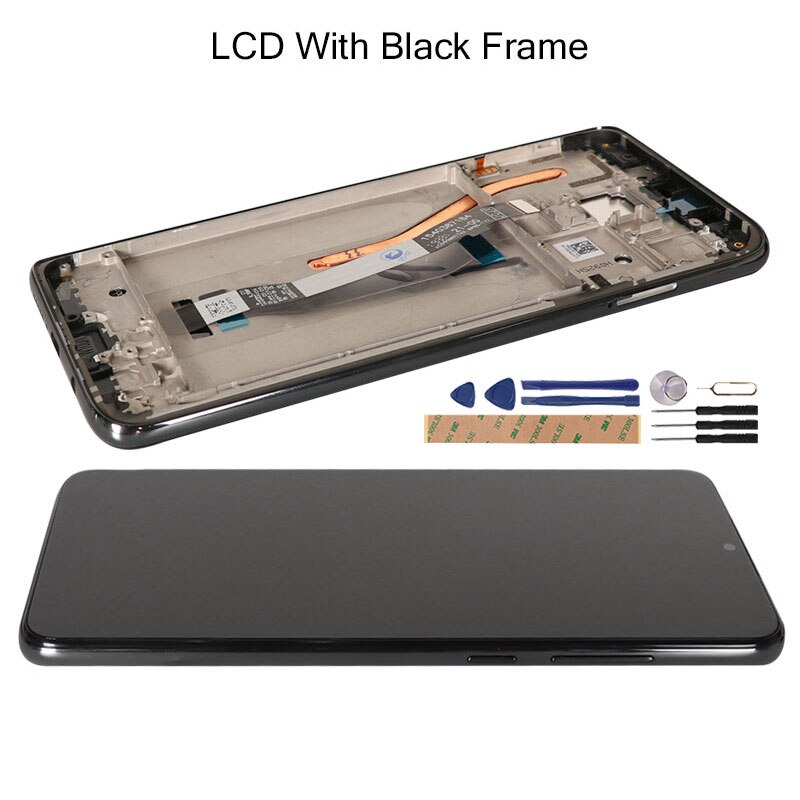 Lcd Voor Xiaomi Redmi Note 8 Pro Display Touch Screen Digitizer Vervanging Display Voor Redmi Note 8 Pro Screen Met frame 6.53": LCD With Black Frame