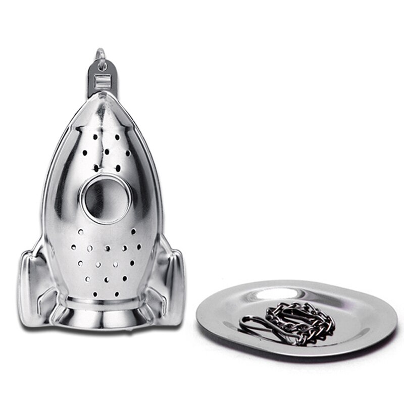 Infuseur à thé en acier inoxydable, passoire en forme de fusée, filtre pour feuilles mobiles, à herbes, à épices, boule, accessoires pour le thé