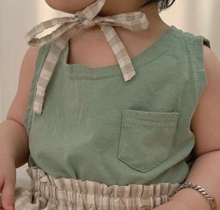 Zomer Kindje Puur Katoen Vest Baby Jongens Meisjes Eenvoudige Ademend Mouwloos T-shirt Kids Tops: 7568green / 9m