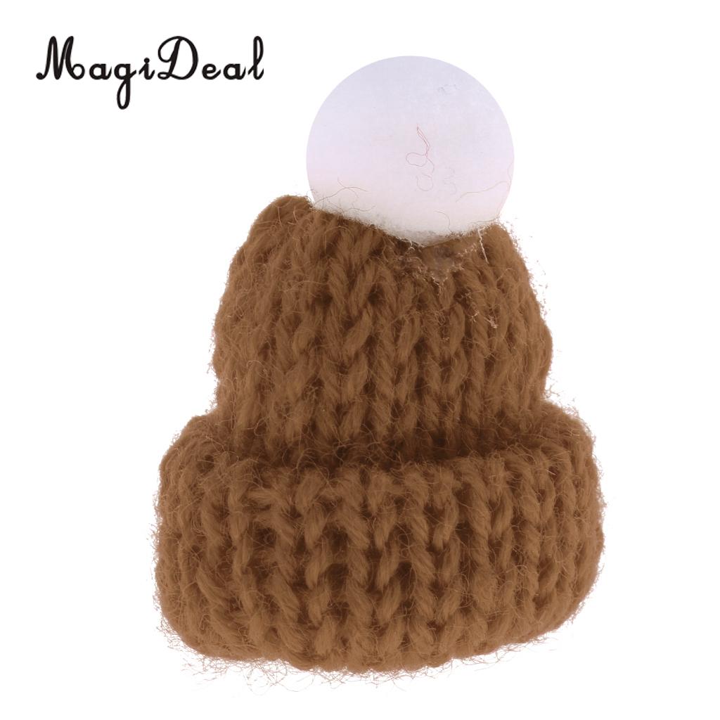 1/12 Schaal Dollhouse Miniatuur Scène Beanie Hoed Leuke Winter Skate Cap Party Kleding Accessoires Decoratie 10 Kleuren: Camel