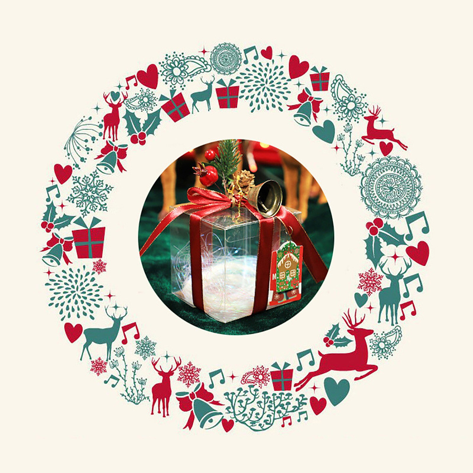 Thuis Kerst Decoratie Verlichting Pvc Kerst Box Candy Verpakking Xmas Apple Giftbox Ornamenten Decor Geschenkdoos