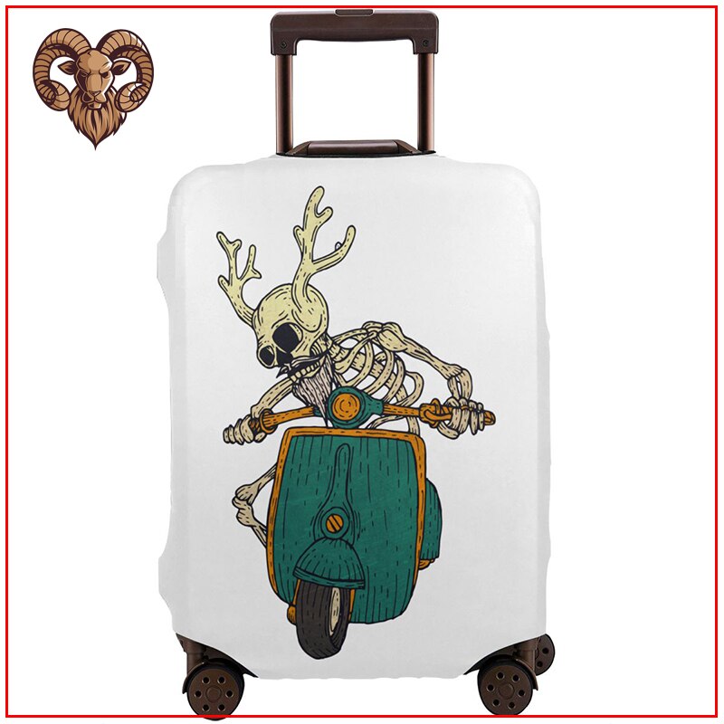 Skalle på den klassiska motorcykeln resetillbehör beskyddare bagageskydd tag diy stort bagage vintage bagage