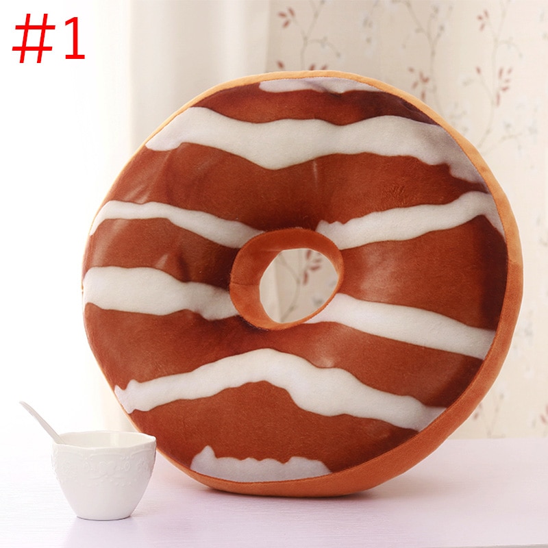 Søte donuts pute sjokolade donuts plysj macaron matpute fin bunnpute lur pute donut coussin  fp8