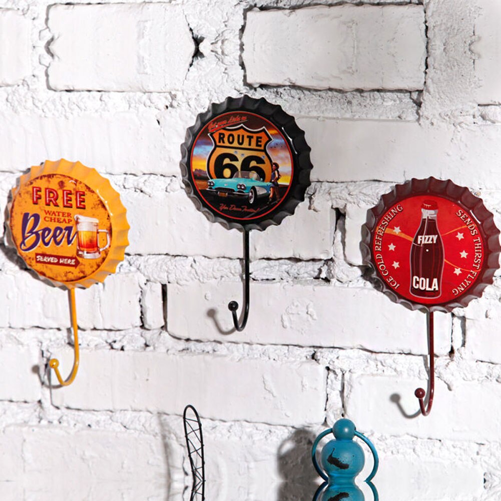 Creatieve Retro Metalen Bierfles Cap Teken Muur Haak Bar Pub Clue Decoratie