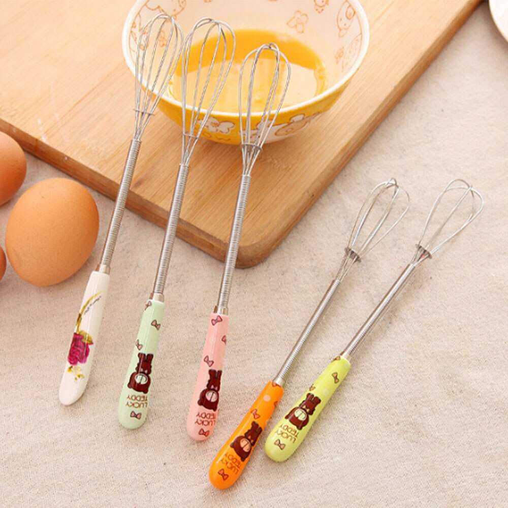 Whisker Ceramic Handle Stainless Steel Small Manual Eggbeater Kitchen Accessories