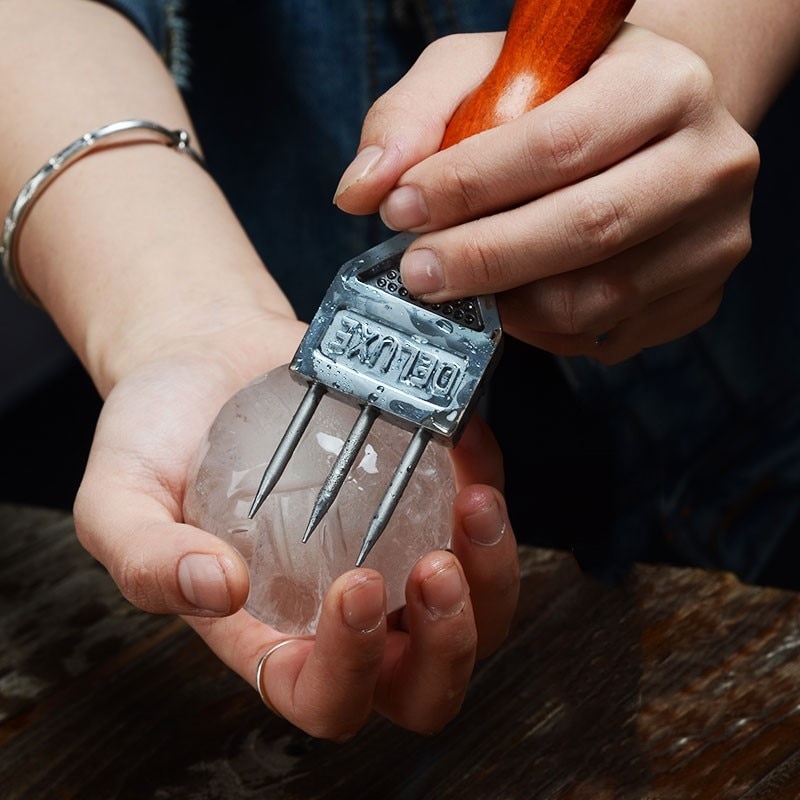 WOFU Direct Stainless Steel Ice Chisel Ice Removal Ice Pick Crushed Ice Barware Bar Tools Bar Accessories Trident